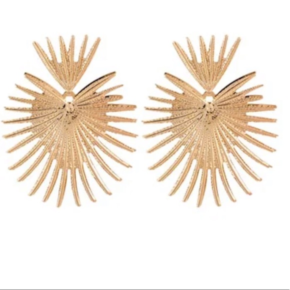 Gold plated big unique earrings - Picture 4 of 5